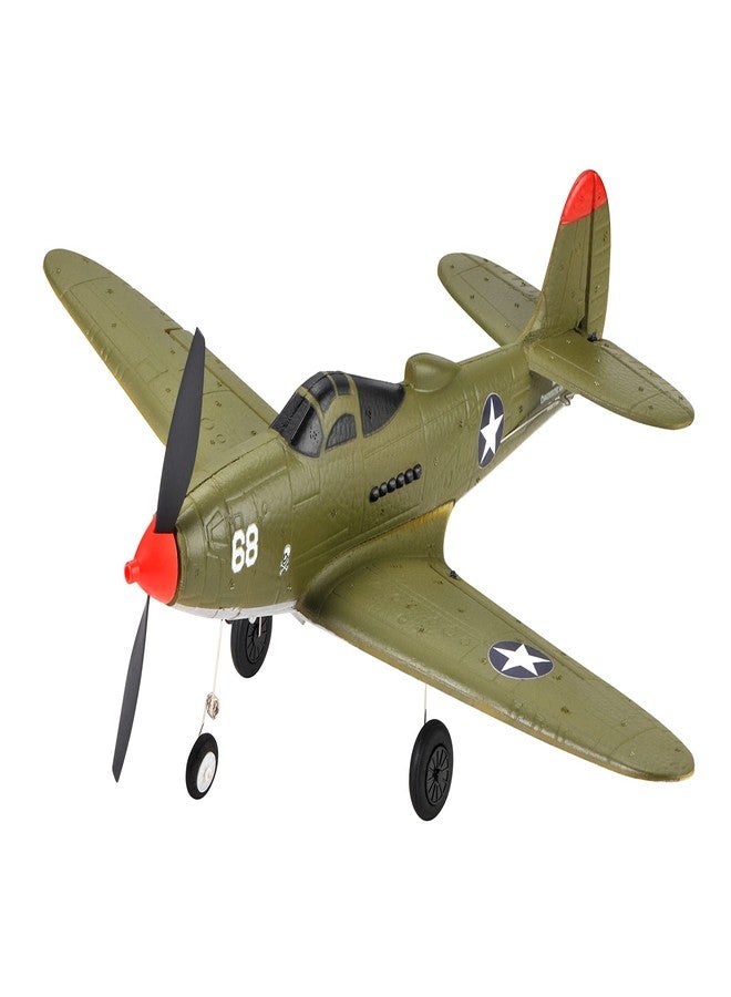 VilogaRC Remote Control Airplane RTF 4 Channel RC Plane 402MM Wingspan Micro Scaled Warbird with One Key Aerobatic One Key U-Turn and Gyro Stabilization System (P39) - Image 1